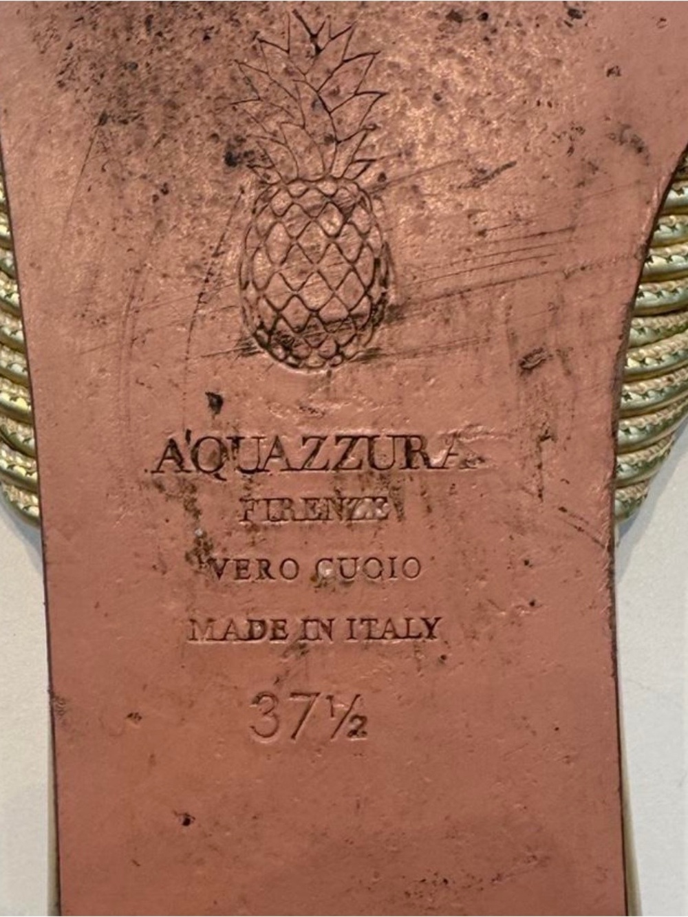 Gold strappy Aquazzura sandals EUC 37.5 - Picture 2 of 4